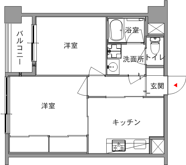 中古マンションのリノベーション前の間取り図