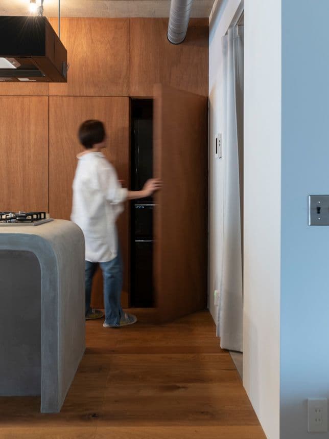 中古マンションのリノベーション後のキッチンの冷蔵庫