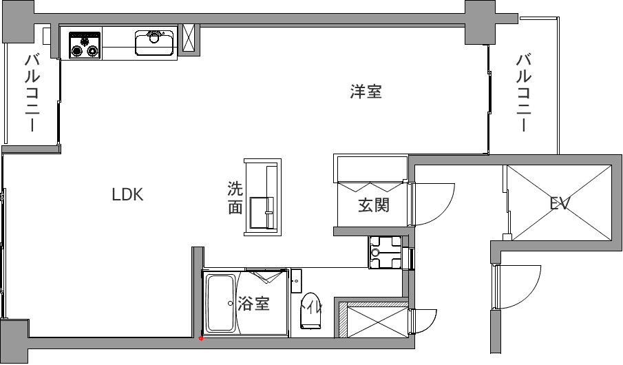 中古マンションのリノベーション前の間取り図