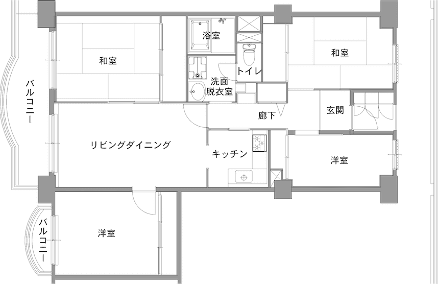 リノベーション前の間取り図