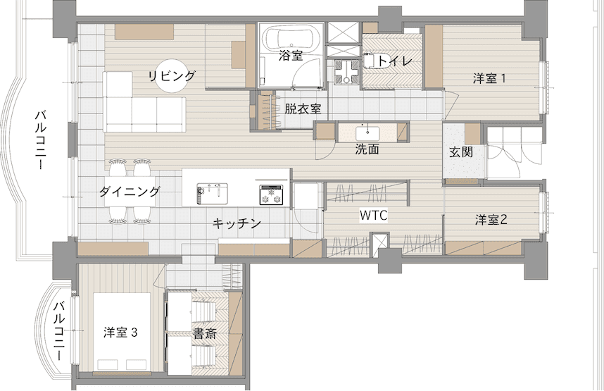 リノベーション後の間取り図
