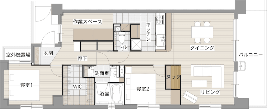 中古マンションのリノベーション後の間取り図