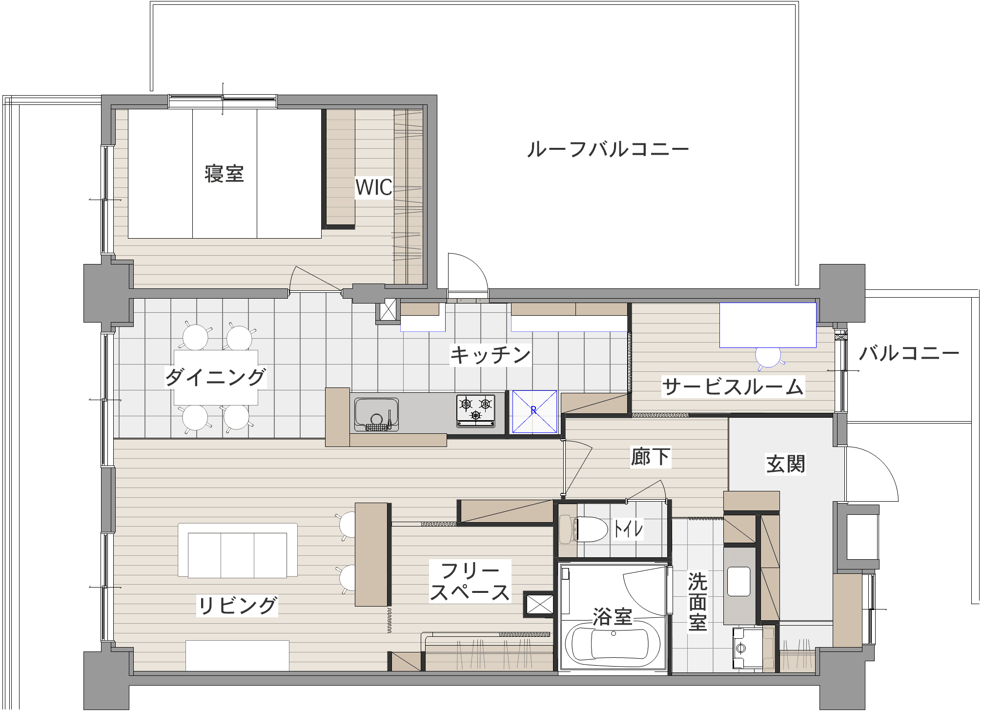 中古マンションのリノベーション後の間取り図