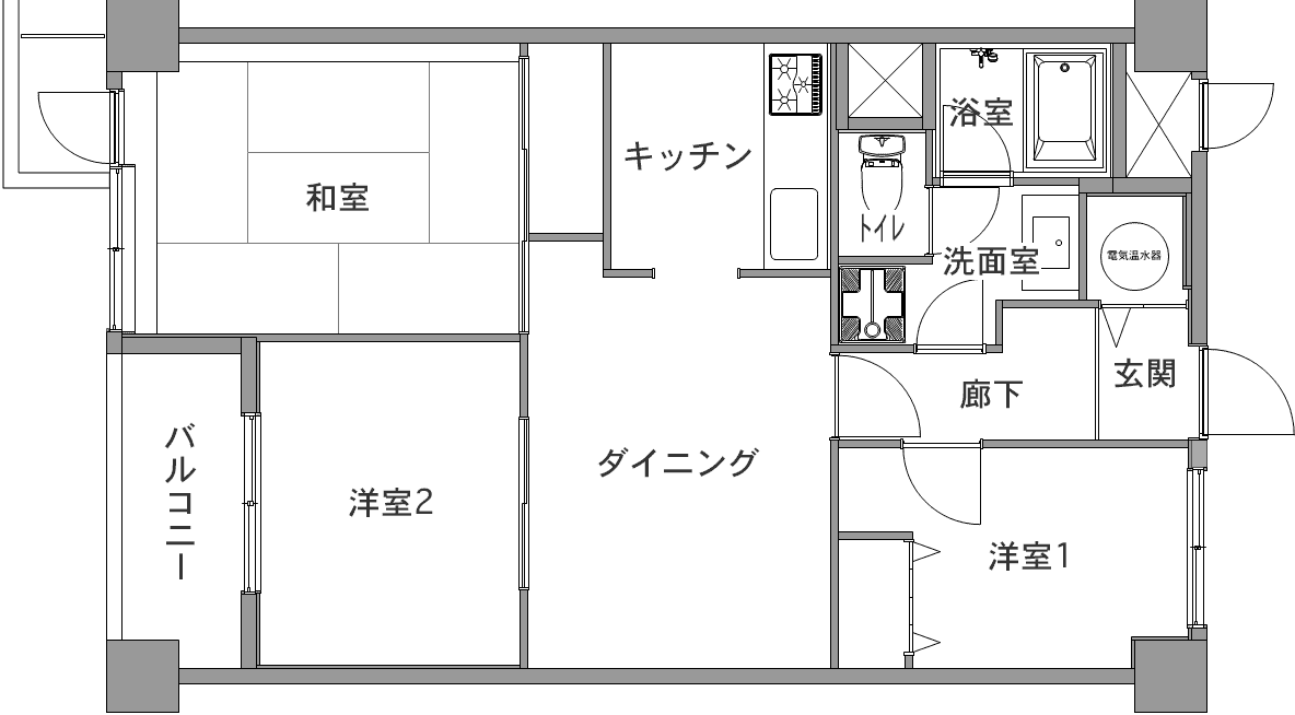 中古マンションのリノベーション前の間取り図