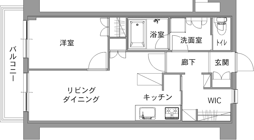 中古マンションのリノベーション前の間取り図