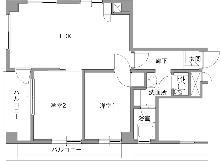 中古マンションのリノベーション前の間取り図