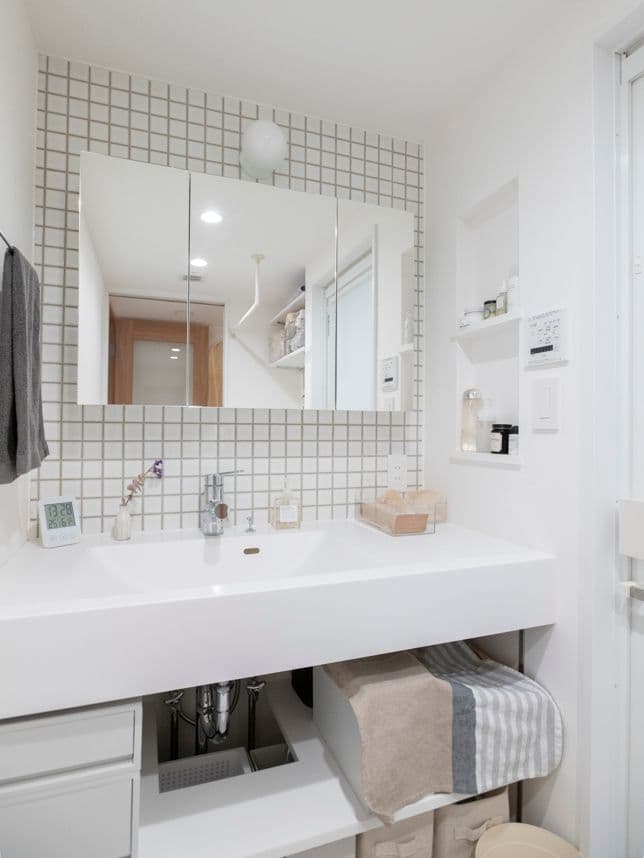 中古マンションのリノベーション後の洗面台