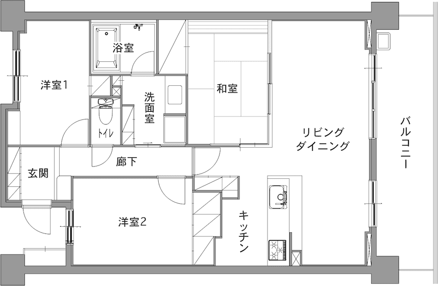 中古マンションのリノベーション前の間取り図